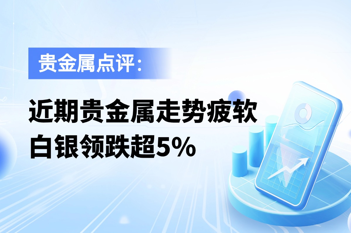 近期贵金属走势疲软，白银领跌超5%